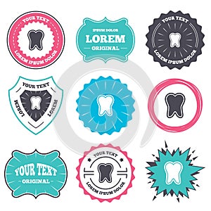 Tooth enamel protection sign icon. Dental care symbol.