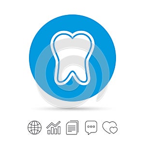 Tooth enamel protection sign icon. Dental care symbol.