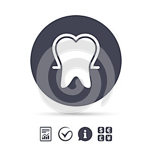 Tooth enamel protection sign icon. Dental care symbol.