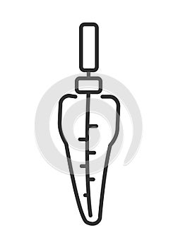 Tooth with endodontic file. Root canal treatment concept. Endodontics. Instruments for dental treatment. Vector isolated