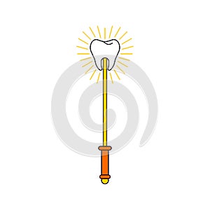 Tooth Fairy magic wand isolated. Vector illustration