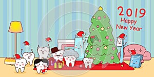 Tooth family celebrate Christmas