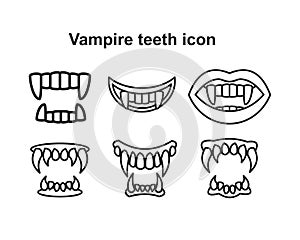 Tooth fangs, Vampire teeth icon vector illustration for graphic and web design