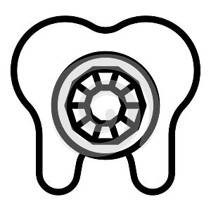 Tooth gems icon outline vector. Gem diamond