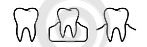 Tooth with gums vector icon