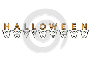 Tooth with Happy Halloween word