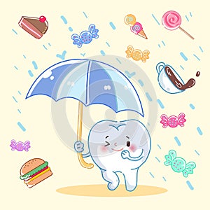 Tooth hold umbrella