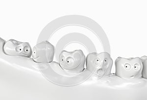 Tooth human cartoon implant - 3D Rendering