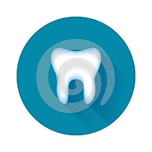Tooth icon. Simple design on stomatology. Vector illustration.