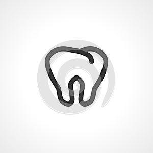 Tooth icon. Tooth vector icon. Tooth isolated icon