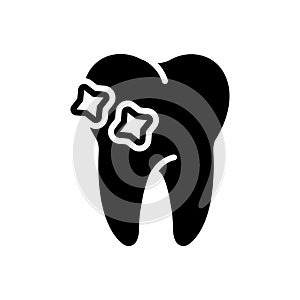 Black solid icon for Tooth, periodontics and dental photo