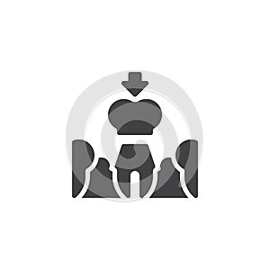 Tooth implant installation vector icon
