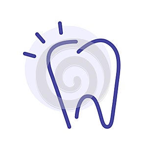 Tooth line icon. Stomatology sign. Vector web sign, button