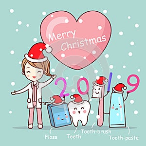 Tooth with merry christmas