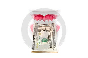 A tooth model with dollar notes