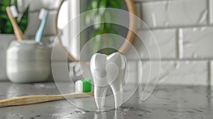 The Tooth Model and Toothbrushes.AI generated image