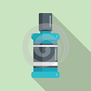 Tooth mouthwash icon flat vector. Bottle product