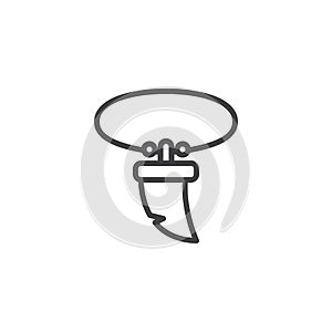 Tooth necklace outline icon