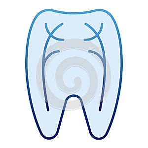 Tooth nerves flat icon. Dentist blue icons in trendy flat style. Periodontal gradient style design, designed for web and