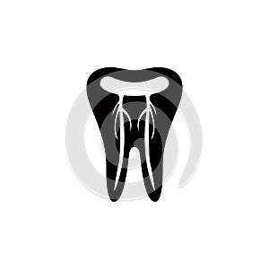 a tooth with nerves icon. Elements of dental icon. Premium quality graphic design. Signs and symbol collection icon for websites,