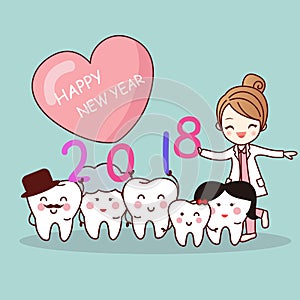 Tooth with new year