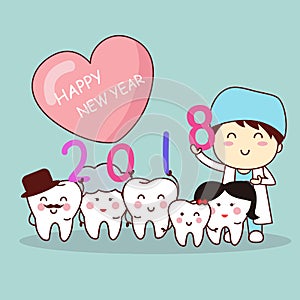 Tooth with new year