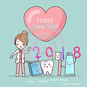 Tooth with new year