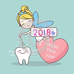 Tooth with new year