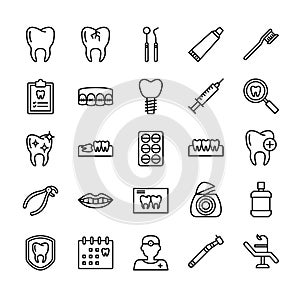 Tooth Outline Icon Set