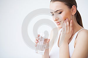 Tooth Pain. Dental care and toothache. Woman Feeling Tooth Pain.