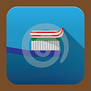 tooth paste on brush. Vector illustration decorative design