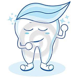 tooth with paste. Vector illustration decorative design