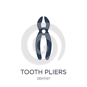 Tooth pliers icon. Trendy flat vector Tooth pliers icon on white