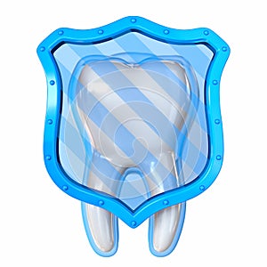 Tooth protection concept with blue shield 3D