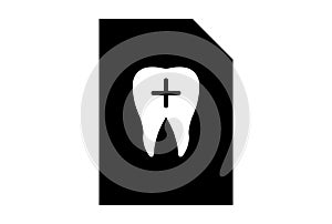 Tooth protection glyph icon art flat healthcare symbol minimalist medical sign artwork