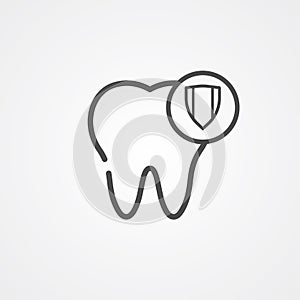 Tooth protection vector icon sign symbol
