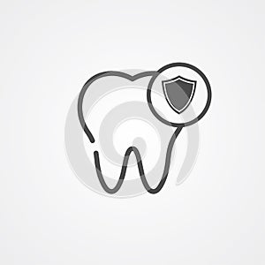 Tooth protection vector icon sign symbol