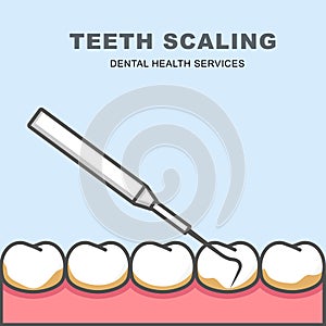 Tooth scaling icon - row of tooth, cleaning