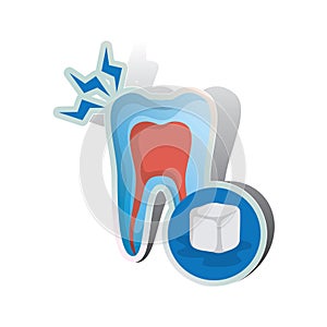 tooth sensitive to cold. Vector illustration decorative design