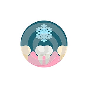 Tooth sensitive to coldness flat icon photo