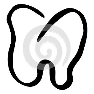 tooth, simple vector doodle, hand draw sketch