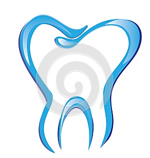 Dente stilizzato disegnare designazione dell'organizzazione o istituzione 