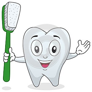 Tooth with Toothbrush Character