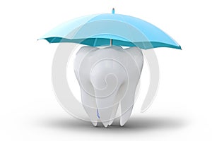 A tooth under an umbrella