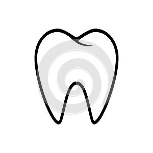 Tooth vector icon. dentist illustration sign. fang symbol or logo.