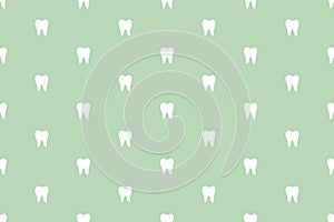 Tooth vector seamless pattern - simple white teeth