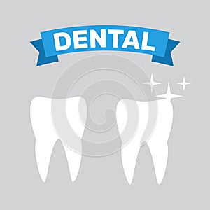 Tooth whitening dentist icon. Dental health care and oral hygiene vector