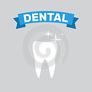 Tooth whitening dentist icon. Dental health care and oral hygiene vector