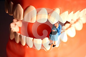 Toothache for elderly lady photo