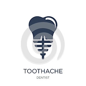 Toothache icon. Trendy flat vector Toothache icon on white background from Dentist collection